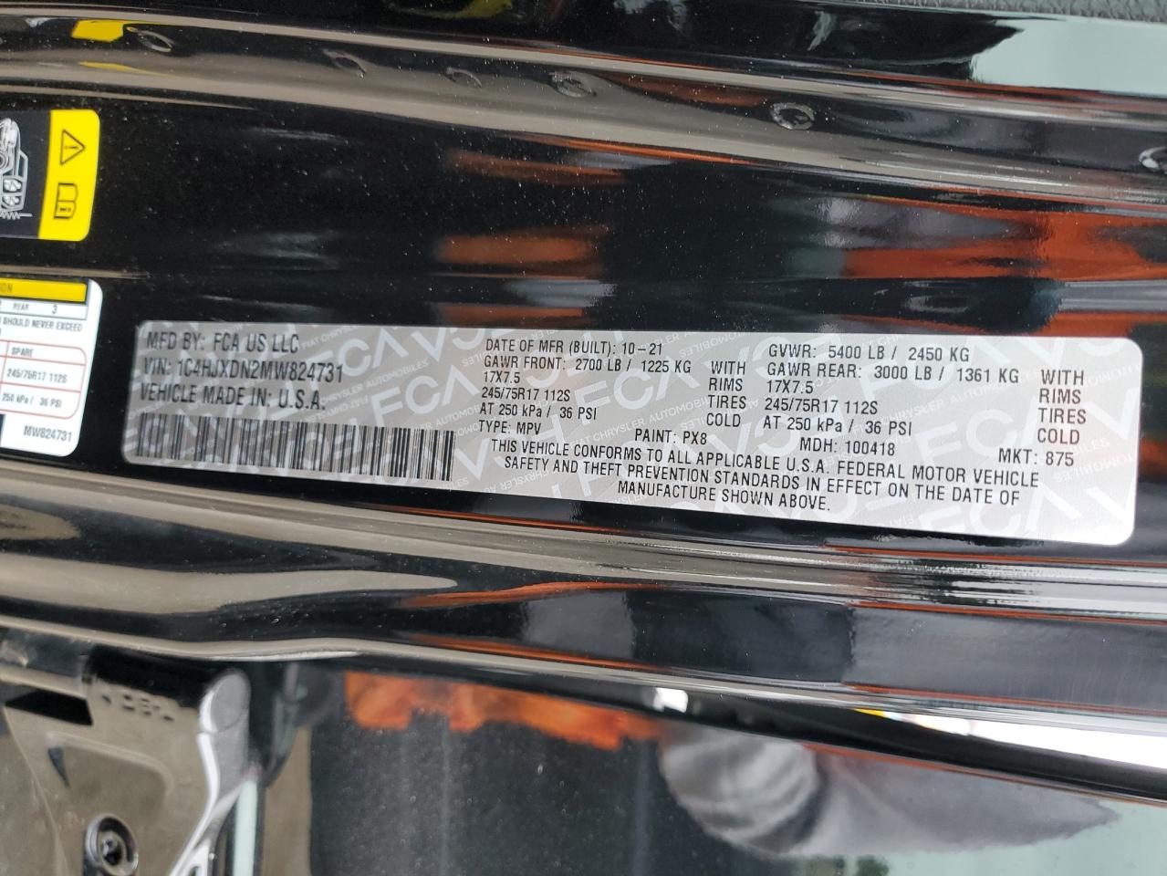 1C4HJXDN2MW824731 2021 Jeep Wrangler Unlimited Sport