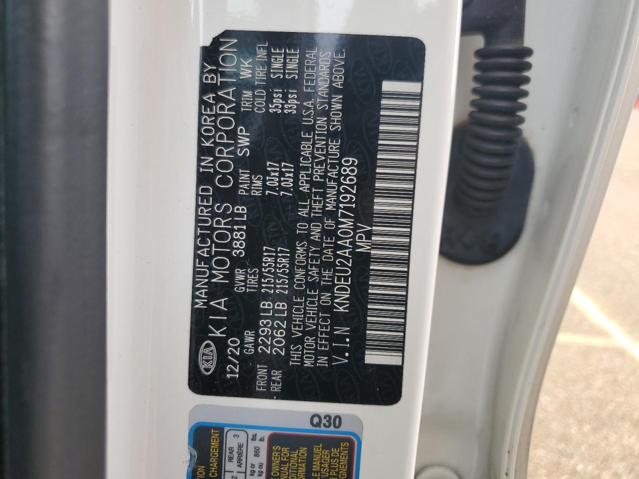 KNDEU2AA0M7192689 2021 Kia Seltos S