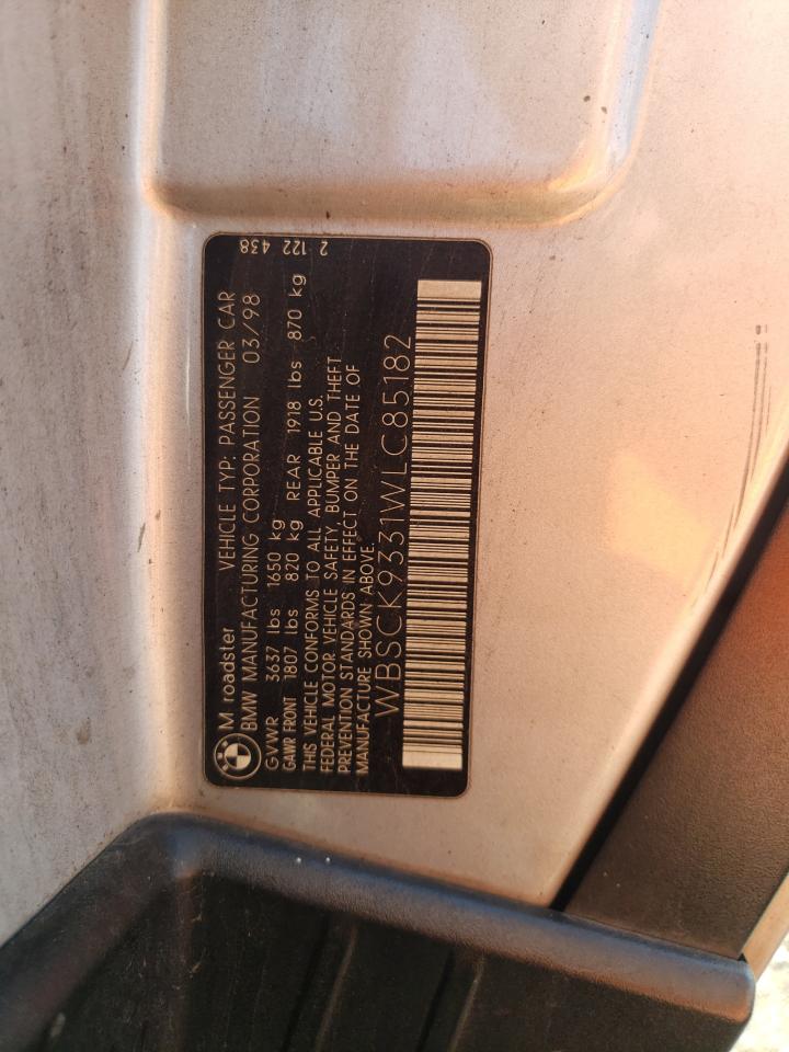 WBSCK9331WLC85182 1998 BMW M Roadster