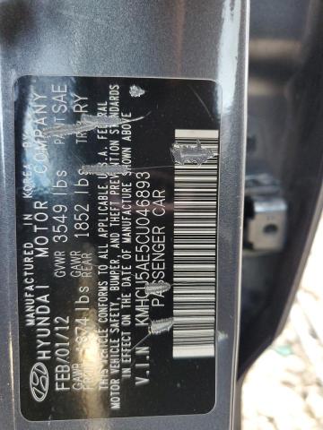 2012 Hyundai Accent Gls VIN: KMHCU5AE5CU046893 Lot: 53486644