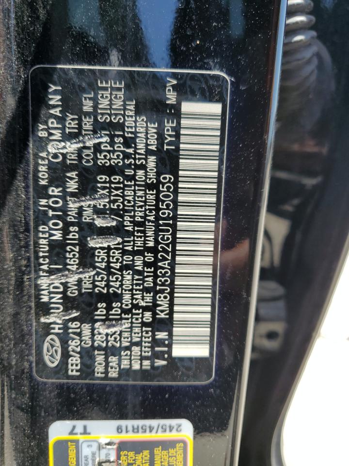 KM8J33A22GU195059 2016 Hyundai Tucson Limited