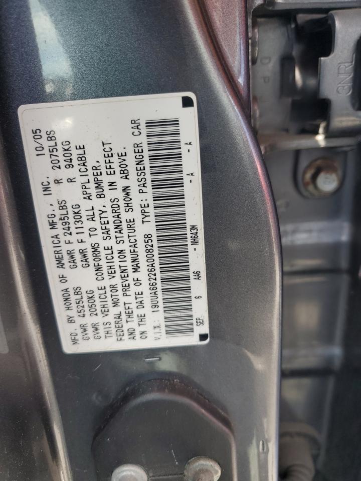 19UUA66226A008258 2006 Acura 3.2Tl