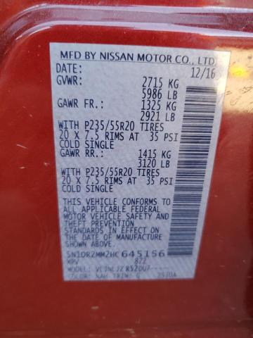 2017 Nissan Pathfinder S VIN: 5N1DR2MM2HC645156 Lot: 55215514