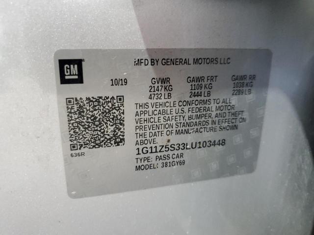 2020 Chevrolet Impala Lt VIN: 1G11Z5S33LU103448 Lot: 56759134