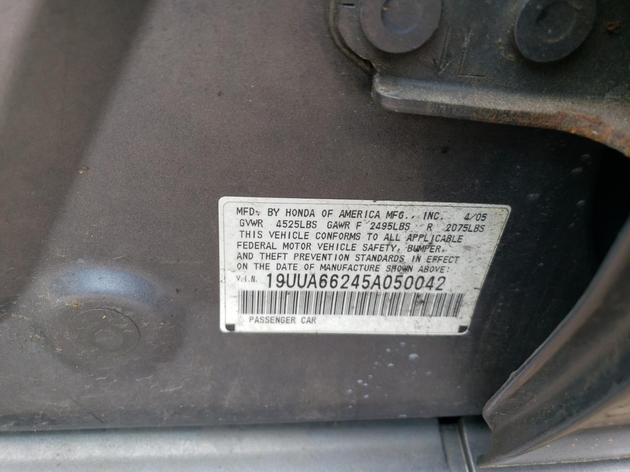 19UUA66245A050042 2005 Acura Tl