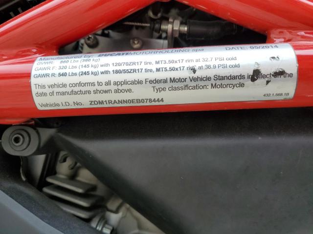 2014 DUCATI MONSTER 79 ZDM1RANN0EB078444