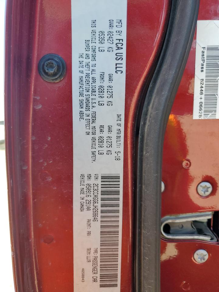 2C3CCAGG6JH268646 2018 Chrysler 300 S