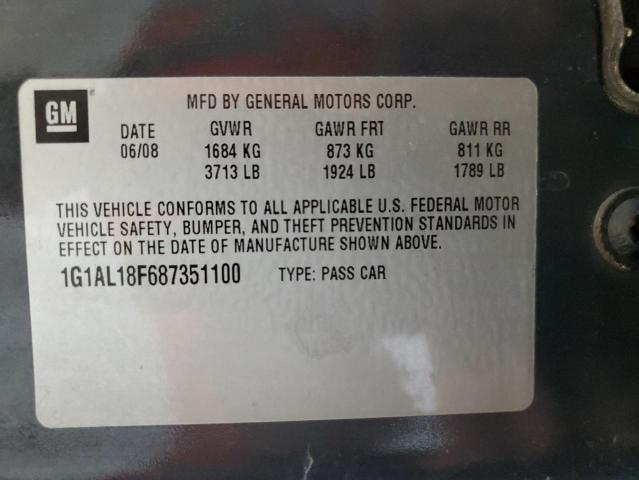 2008 Chevrolet Cobalt Lt VIN: 1G1AL18F687351100 Lot: 55166544
