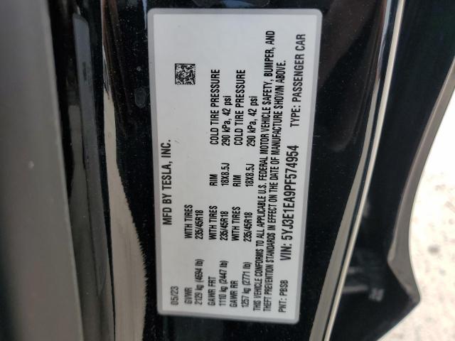 2023 TESLA MODEL 3 - 5YJ3E1EA9PF574954