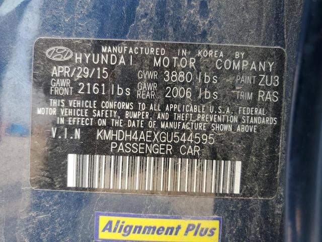 2016 Hyundai Elantra Se VIN: KMHDH4AEXGU544595 Lot: 54900744