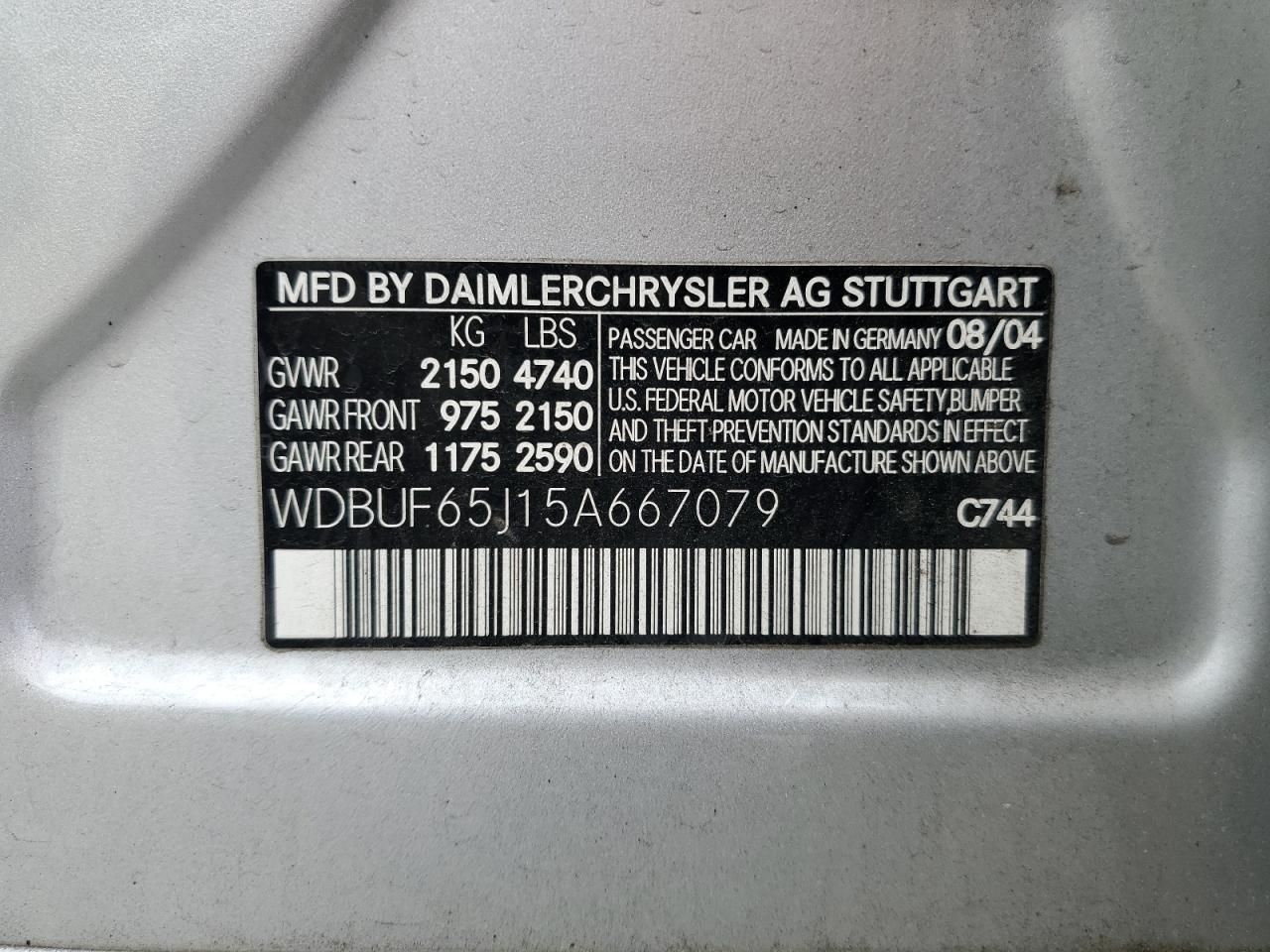 WDBUF65J15A667079 2005 Mercedes-Benz E 320