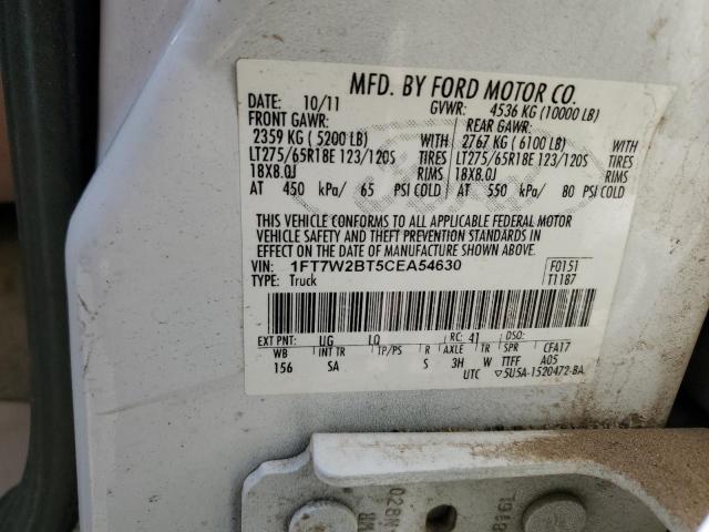 2012 Ford F250 Super Duty VIN: 1FT7W2BT5CEA54630 Lot: 56043394