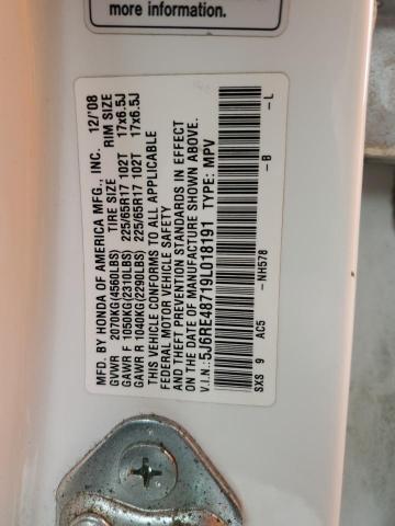 2009 Honda Cr-V Exl VIN: 5J6RE48719L018191 Lot: 56824404