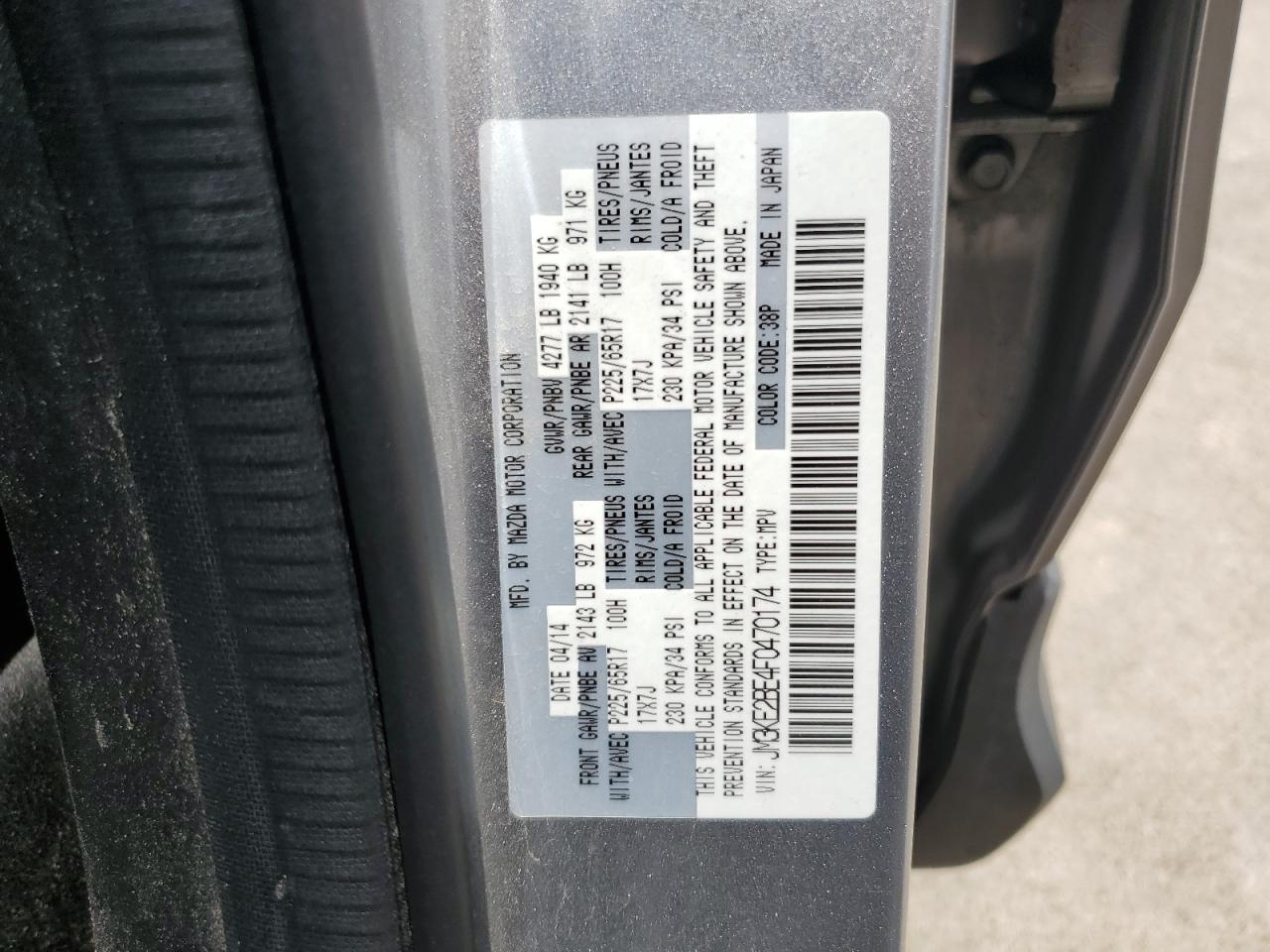 JM3KE2BE4F0470174 2015 Mazda Cx-5 Sport