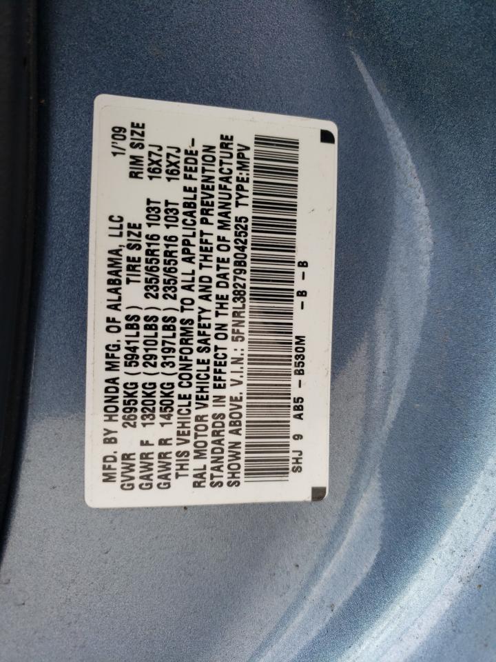 5FNRL38279B042525 2009 Honda Odyssey Lx
