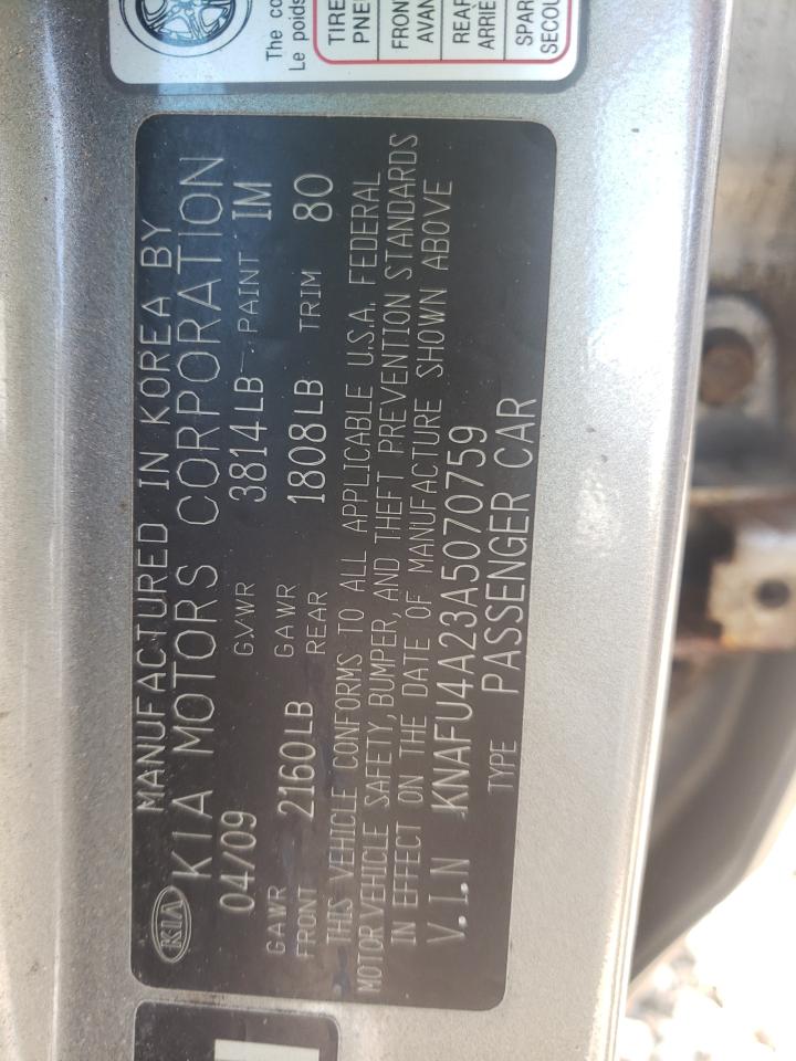 KNAFU4A23A5070759 2010 Kia Forte Ex