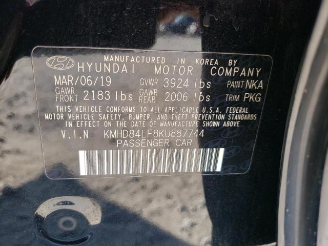 2019 Hyundai Elantra Sel VIN: KMHD84LF8KU887744 Lot: 54209284