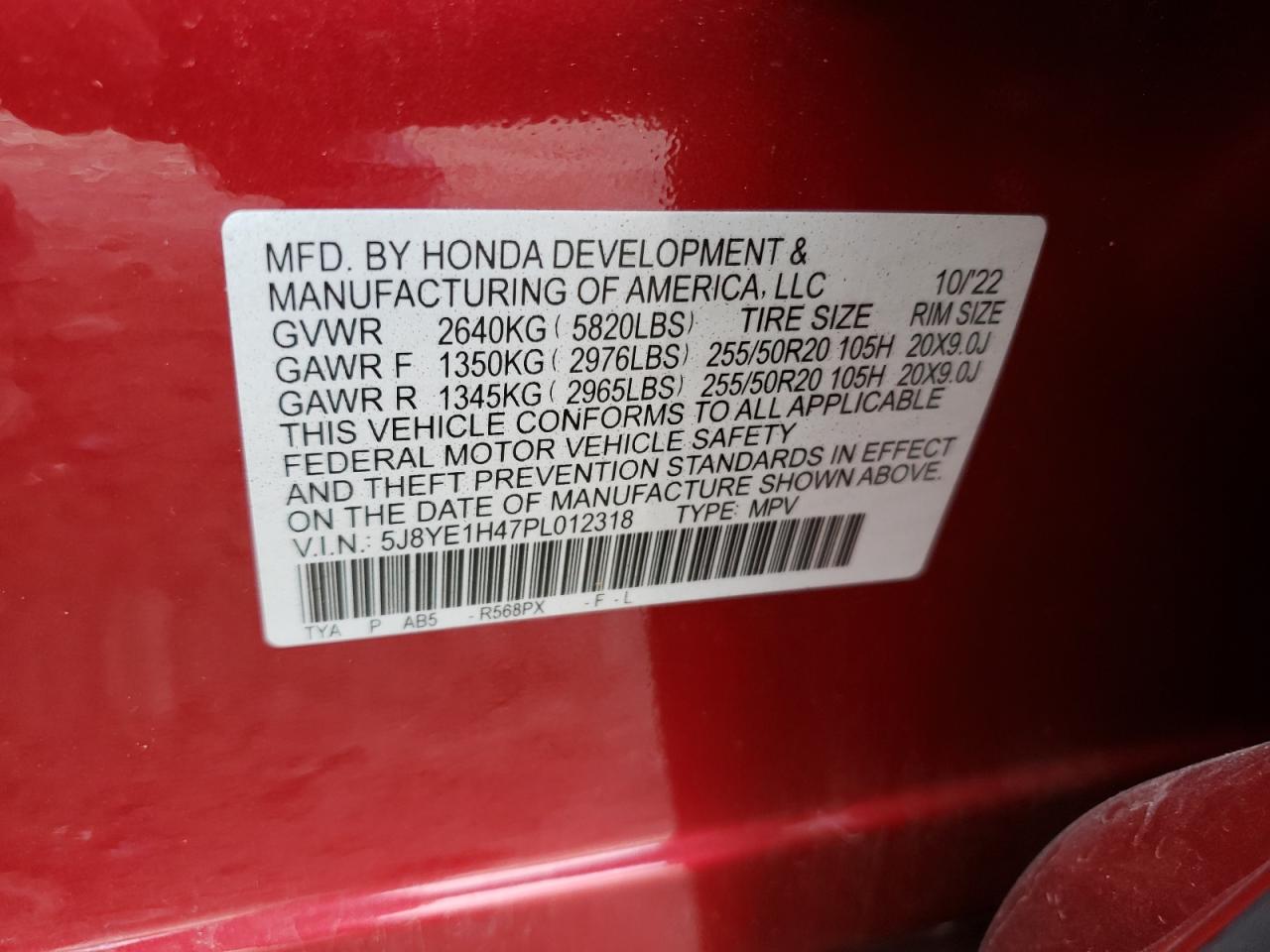 5J8YE1H47PL012318 2023 Acura Mdx Technology