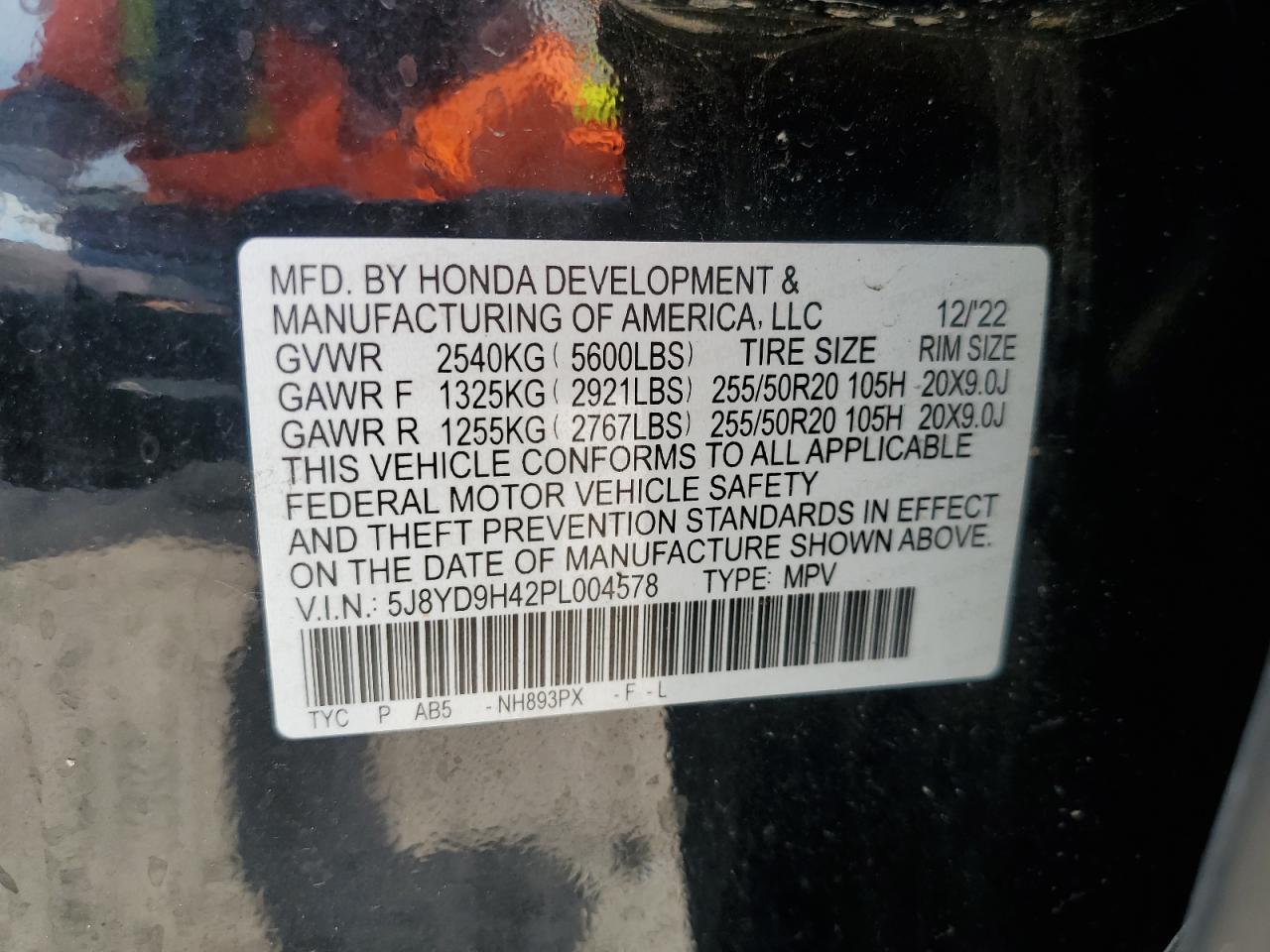 5J8YD9H42PL004578 2023 Acura Mdx Technology