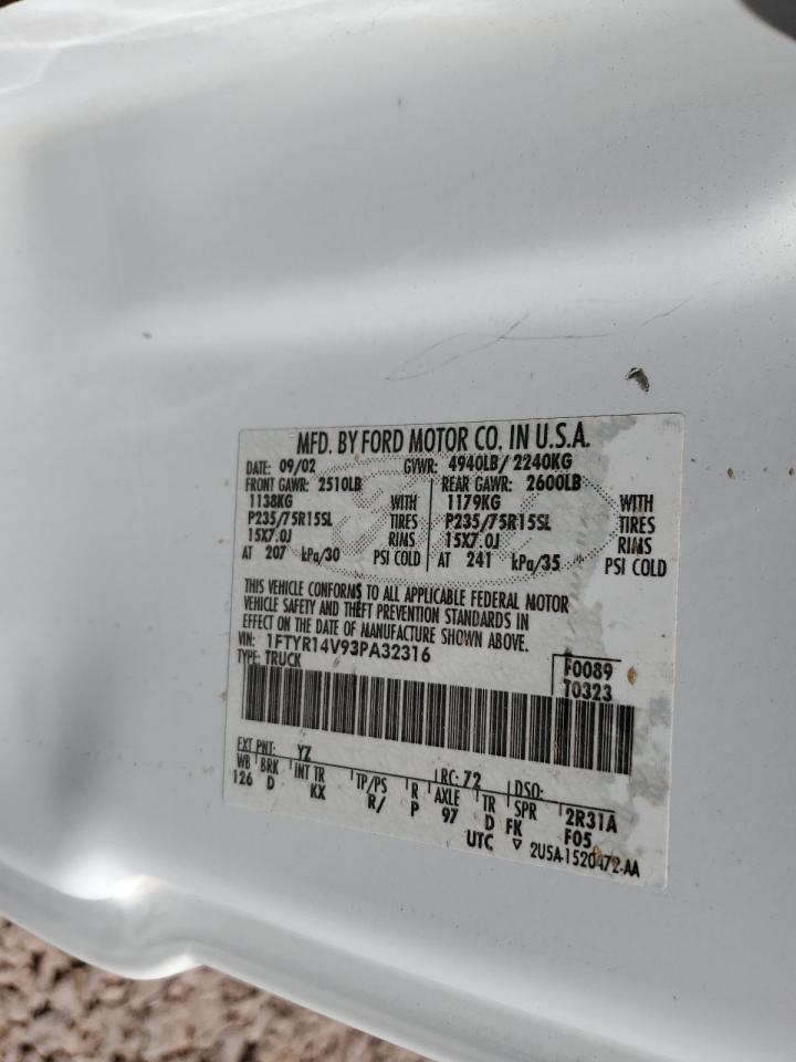 1FTYR14V93PA32316 2003 Ford Ranger Super Cab