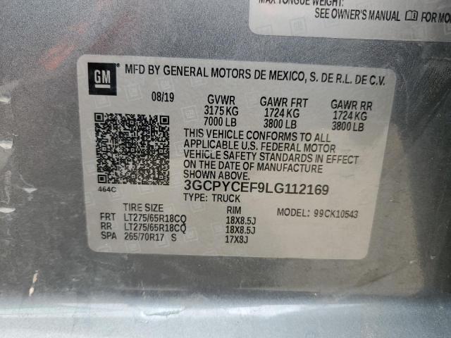 3GCPYCEF9LG112169 Chevrolet All Models SILVERADO 12