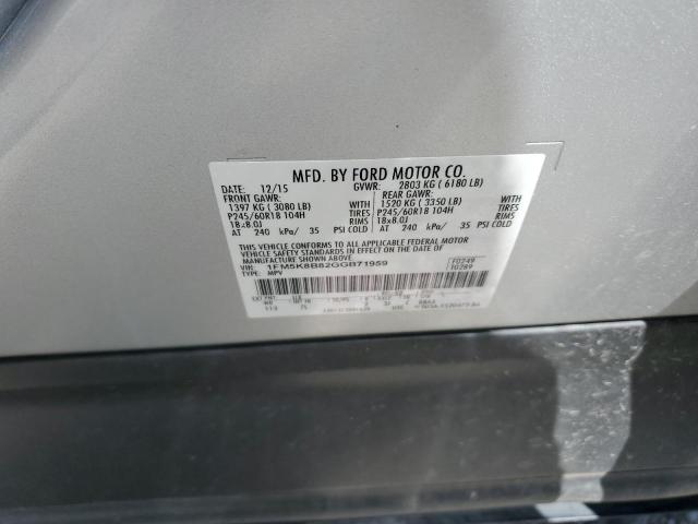 2016 Ford Explorer VIN: 1FM5K8B82GGB71959 Lot: 53940644