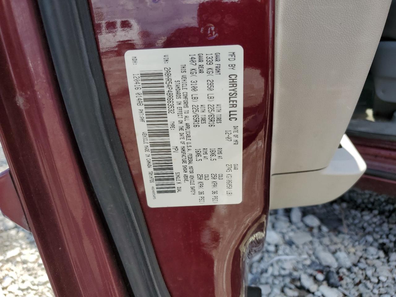 2A8HR54P48R663532 2008 Chrysler Town & Country Touring