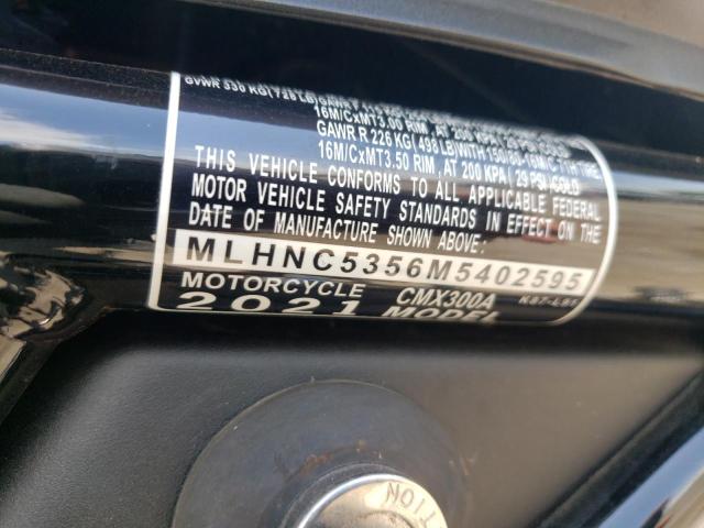 2021 HONDA CMX300 A MLHNC5356M5402595