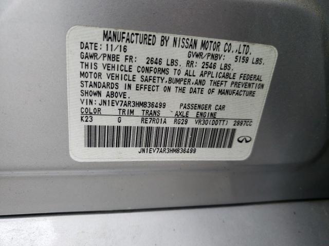 2017 Infiniti Q50 Premium VIN: JN1EV7AR3HM836499 Lot: 55562084