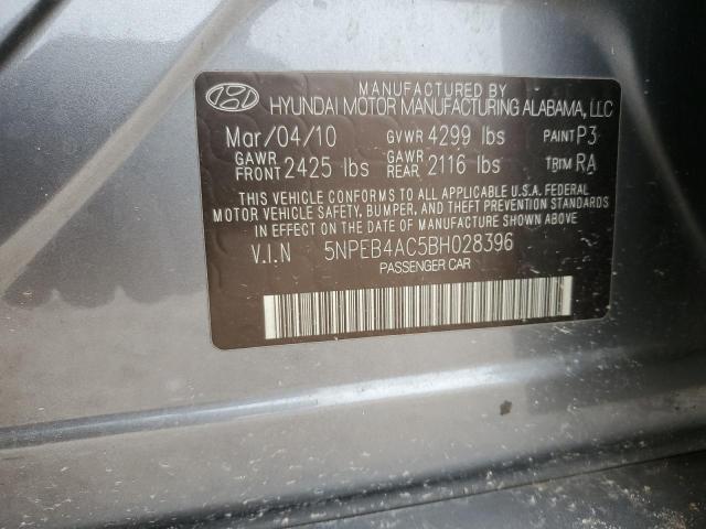 2011 Hyundai Sonata Gls VIN: 5NPEB4AC5BH028396 Lot: 55128484