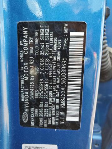 2019 Hyundai Tucson Limited VIN: KM8J33AL5KU039695 Lot: 55752924