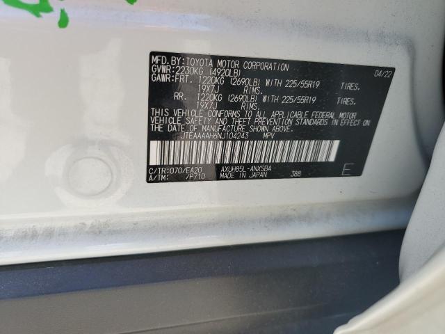 2022 Toyota Venza Le VIN: JTEAAAAH6NJ104243 Lot: 53585904