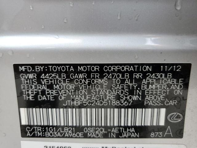 2013 Lexus Is 250 VIN: JTHBF5C24D5188367 Lot: 55811724