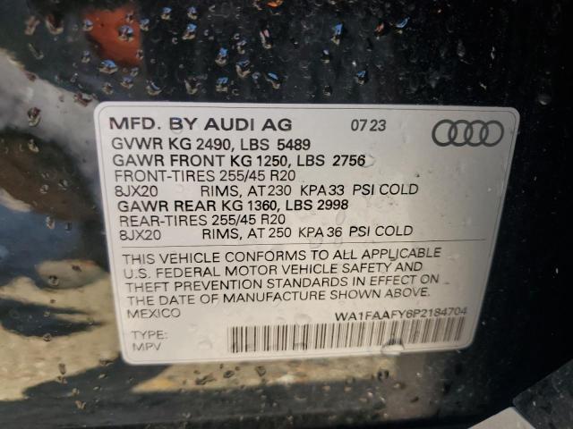 VIN WA1FAAFY6P2184704 2023 Audi Q5, Prestige 45 no.12