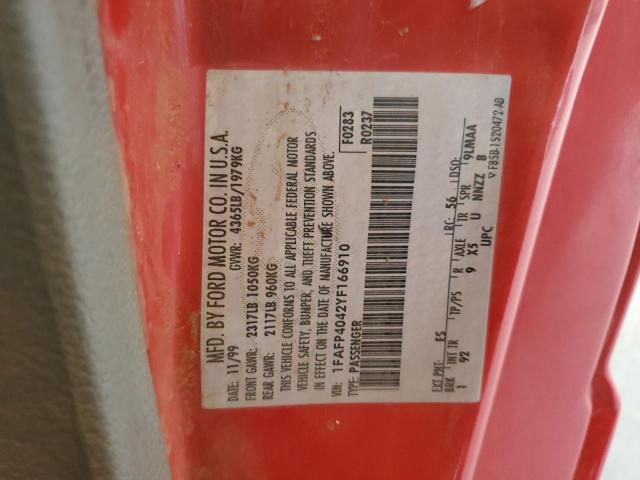 2000 Ford Mustang VIN: 1FAFP4042YF166910 Lot: 55967834