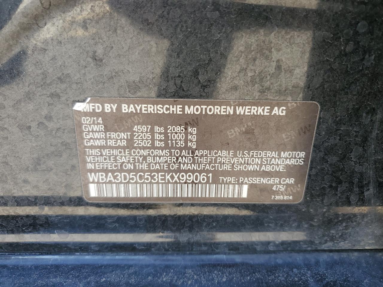 WBA3D5C53EKX99061 2014 BMW 328 D xDrive