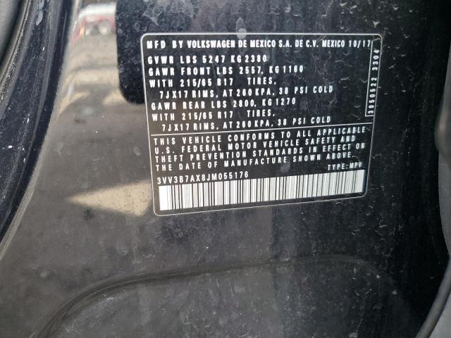 2018 Volkswagen Tiguan Se VIN: 3VV3B7AX8JM055176 Lot: 60231624