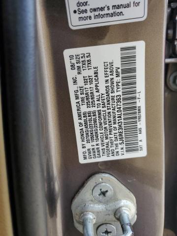 2010 Honda Cr-V Lx VIN: 5J6RE3H31AL047363 Lot: 53446844