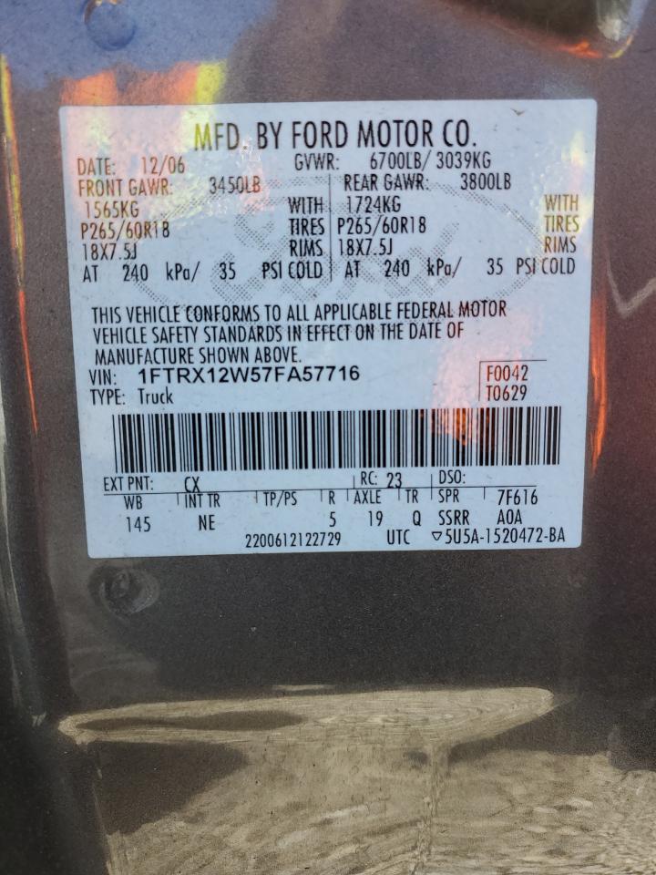 1FTRX12W57FA57716 2007 Ford F150