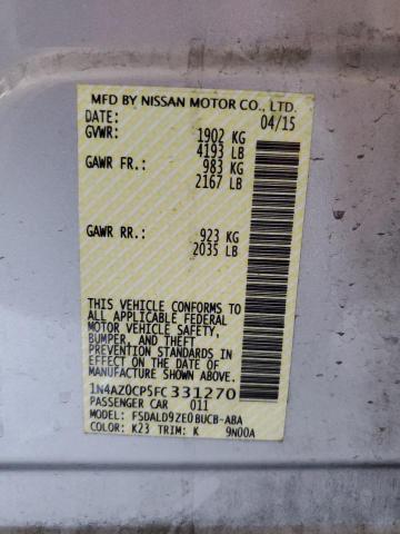 2015 Nissan Leaf S VIN: 1N4AZ0CP5FC331270 Lot: 56480874