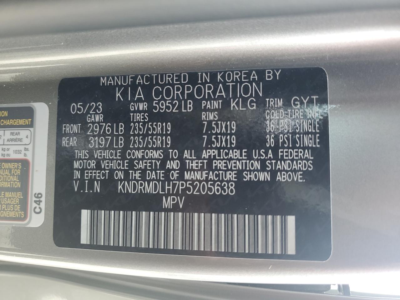 KNDRMDLH7P5205638 2023 Kia Sorento Sx Prestige