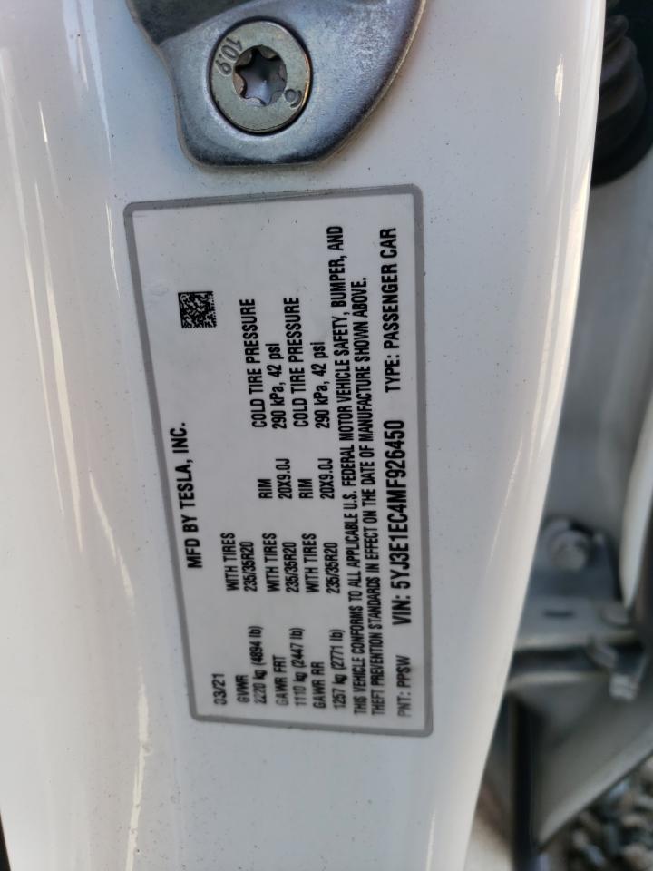 5YJ3E1EC4MF926450 2021 Tesla Model 3