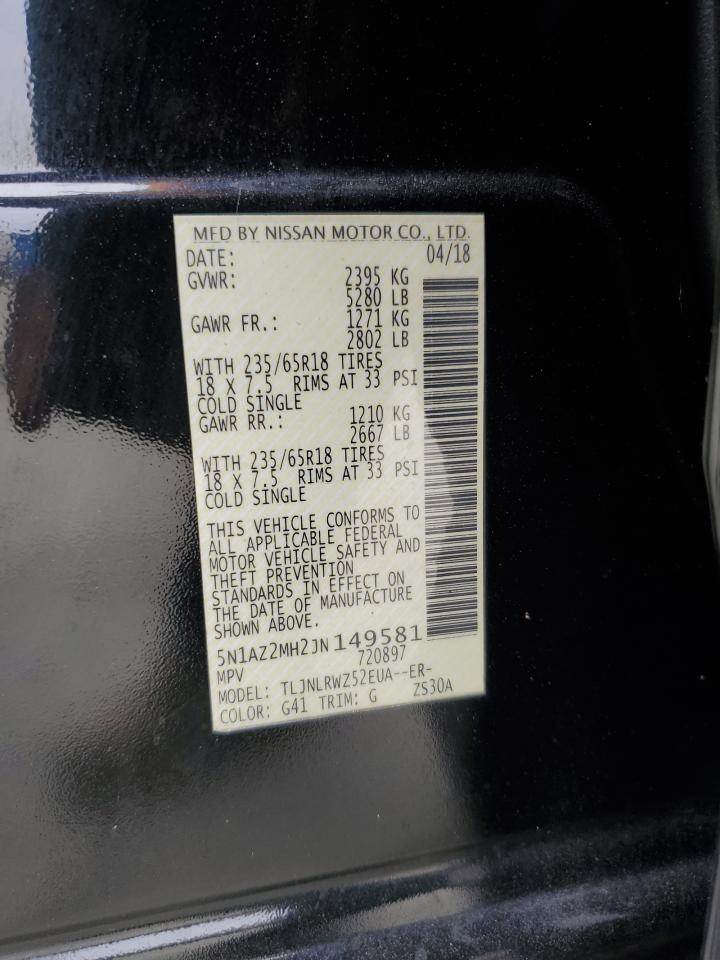 5N1AZ2MH2JN149581 2018 Nissan Murano S