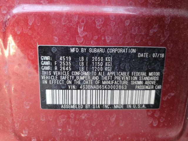 2019 SUBARU LEGACY 2.5 - 4S3BNAB65K3002863