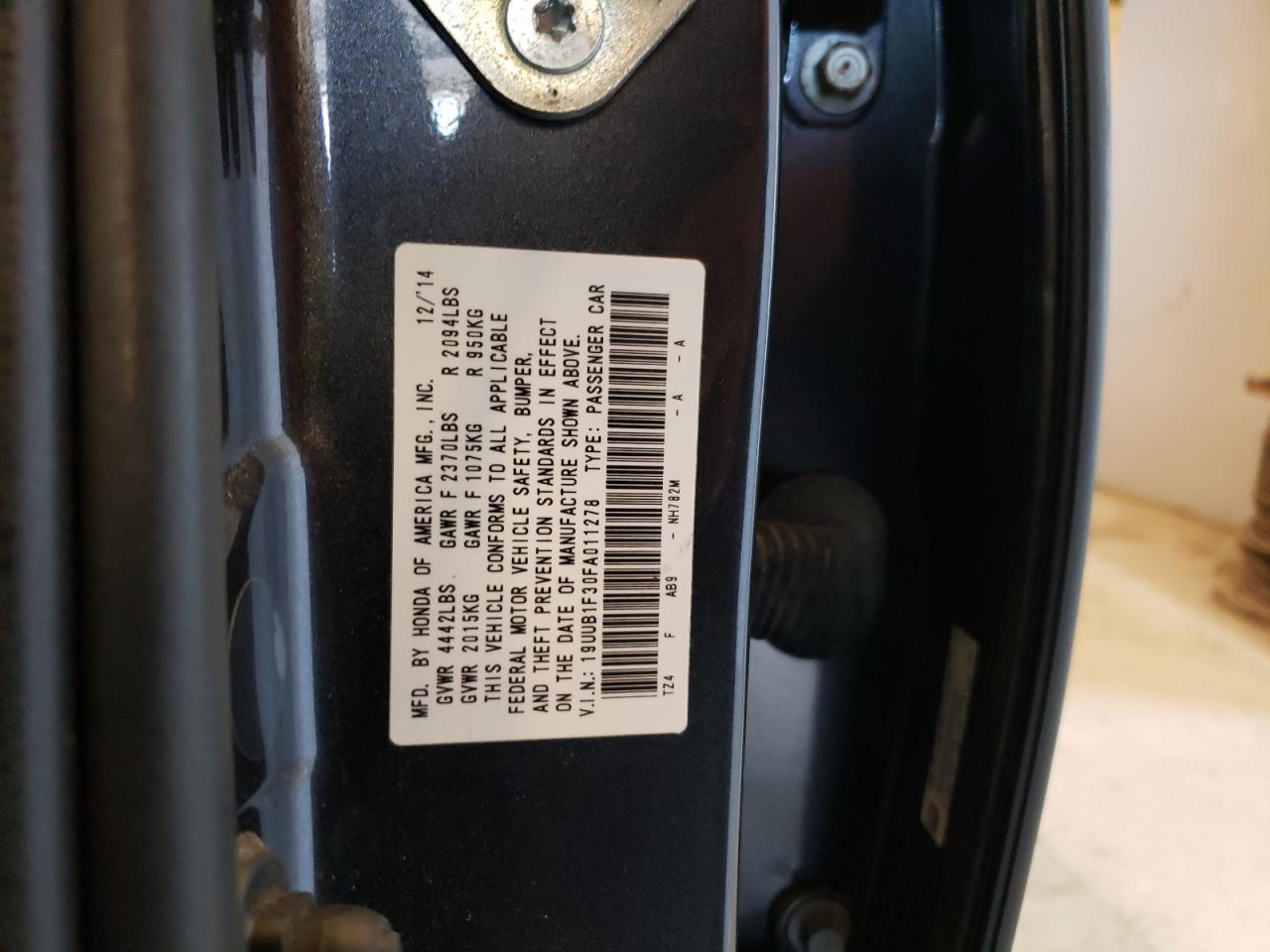 19UUB1F30FA011278 2015 Acura Tlx