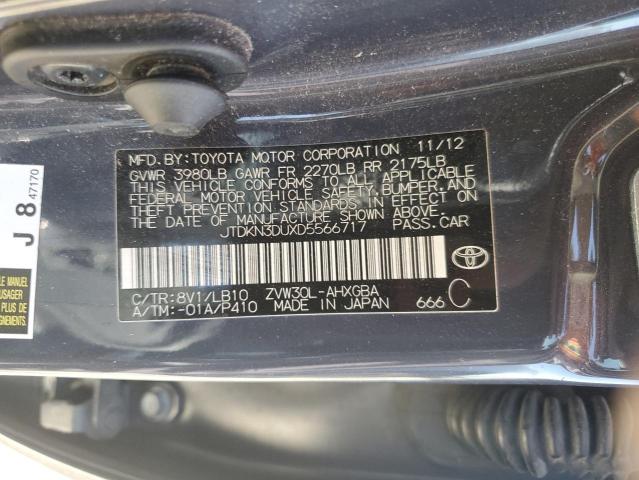 2013 Toyota Prius VIN: JTDKN3DUXD5566717 Lot: 54532994