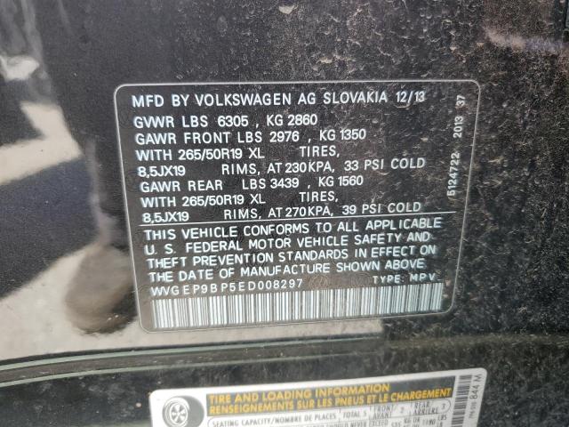 2014 Volkswagen Touareg V6 Tdi VIN: WVGEP9BP5ED008297 Lot: 54530744