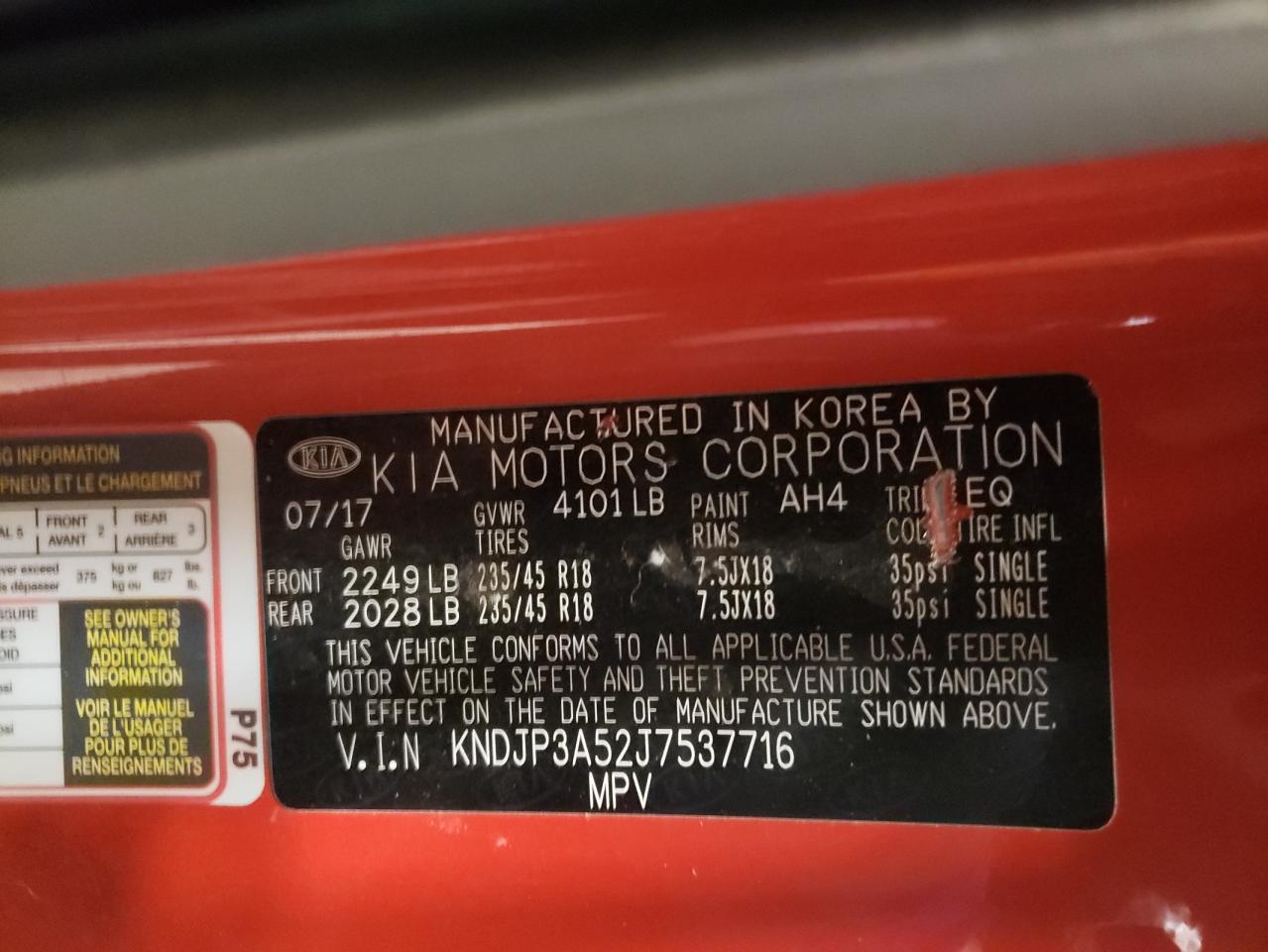 KNDJP3A52J7537716 2018 Kia Soul +