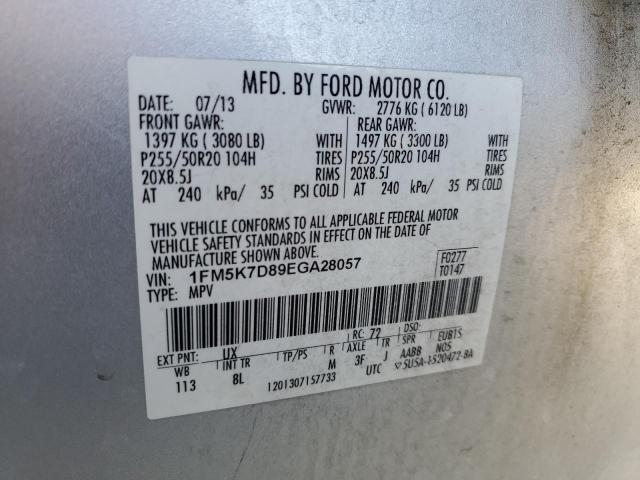 2014 Ford Explorer Xlt VIN: 1FM5K7D89EGA28057 Lot: 54454764