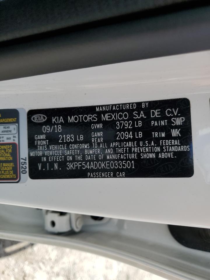 3KPF54AD0KE033501 2019 Kia Forte Ex